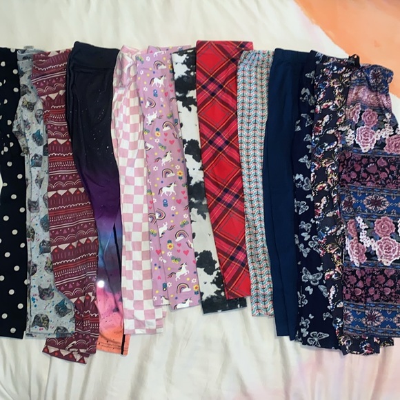 Old Navy Other - 13 Girls Colorful Patterned Leggings Collection size 7/8 USED